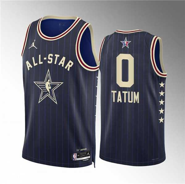 Mens 2024 All-Star #0 Jayson Tatum Navy Stitched Basketball Jersey